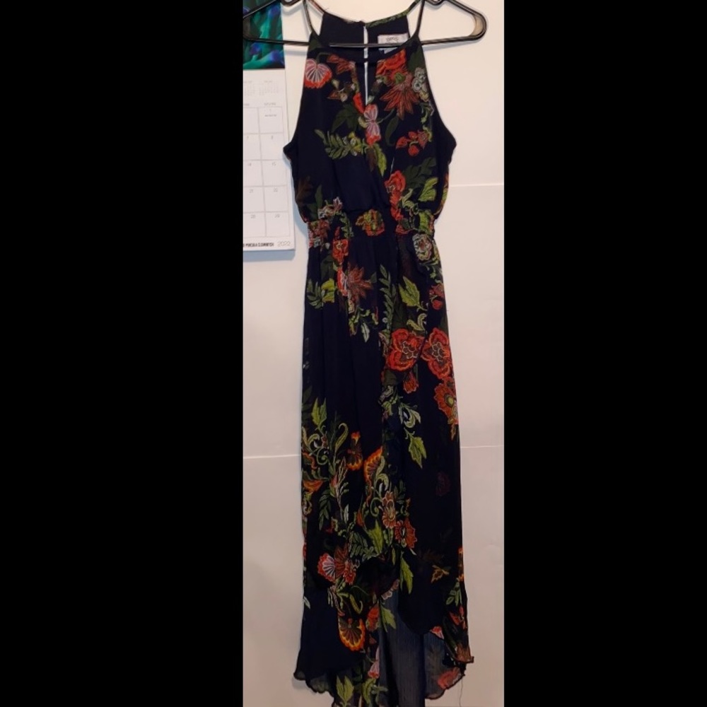 Sweet Storm Long dress | small | navy blue/ red